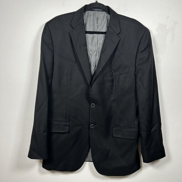 Saks Fifth Avenue Ing Loro Piana 100% Wool Two Button Blazer Black Size: 42R